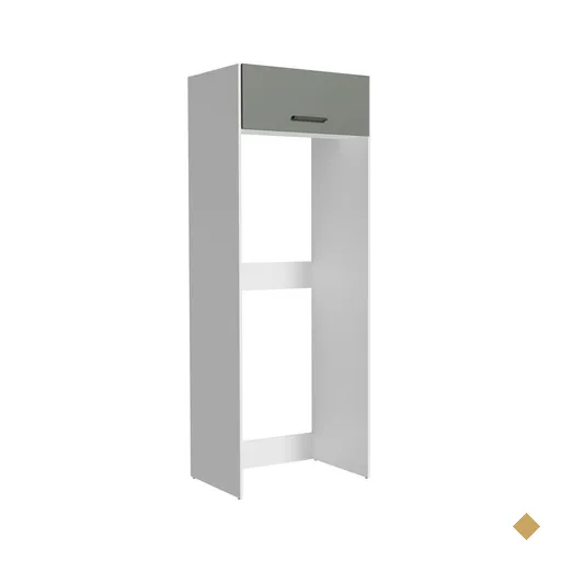 Porta Geladeira Armário de Cozinha 1 Porta Basculante Branco/Cinza Agata Madesa