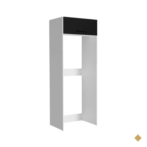 Porta Geladeira Armário de Cozinha 1 Porta Basculante Branco/Preto Agata Madesa