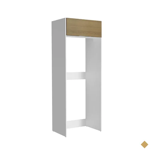 Porta Geladeira Madesa Stella 1 Porta Basculante - Branco/Rustic