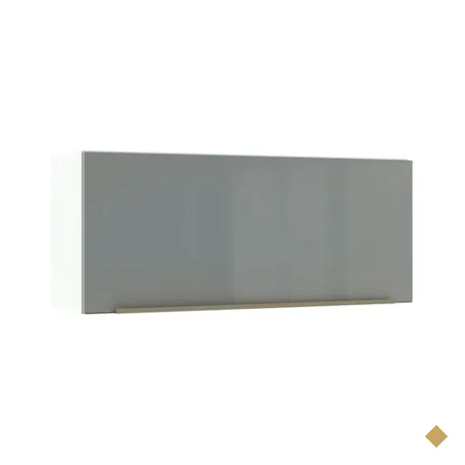 Armário Aéreo Madesa Lux 80 cm 1 Porta Basculante - Branco/Cinza