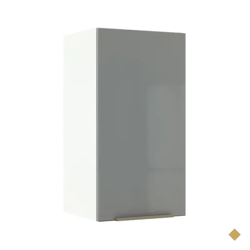 Armário Aéreo Madesa Lux 35 cm 1 Porta - Branco/Cinza