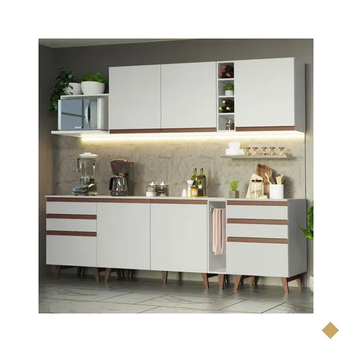 Cozinha Completa Madesa Reims 260006 com Armário e Balcão - Branco