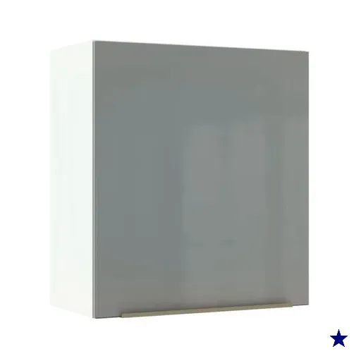 Armário Aéreo Madesa Lux 60 cm 1 Porta - Branco/Cinza