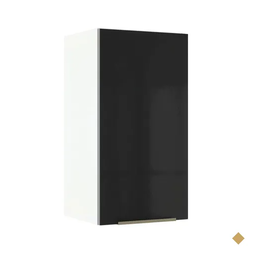 Armário Aéreo Madesa Lux 35 cm 1 Porta - Branco/Preto