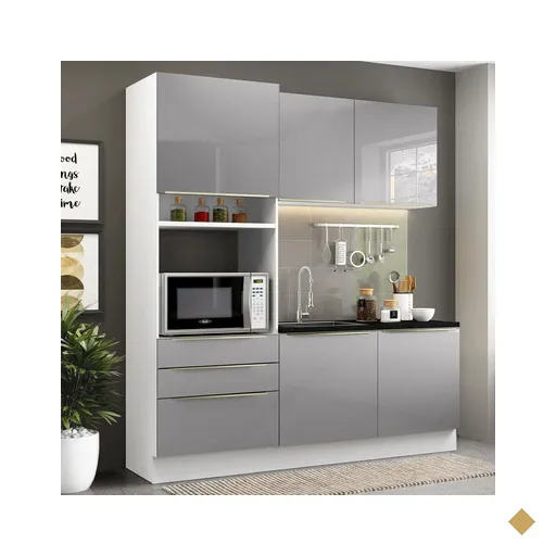 Cozinha Compacta Madesa Lux com Armário e Balcão 5 Portas 3 Gavetas -…