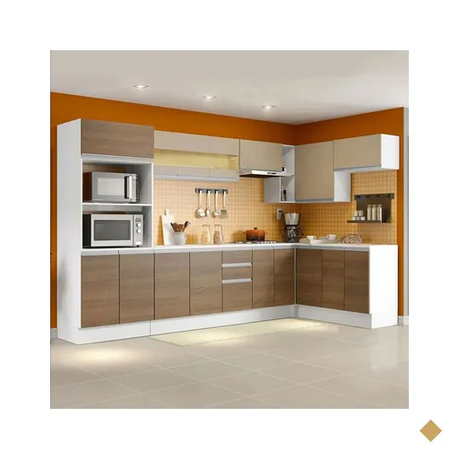 Armário de Cozinha Completa de Canto Madesa Smart 100% MDF Modulada -…
