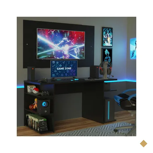 Mesa para Computador Gamer e Painel até 58 Madesa - Preto