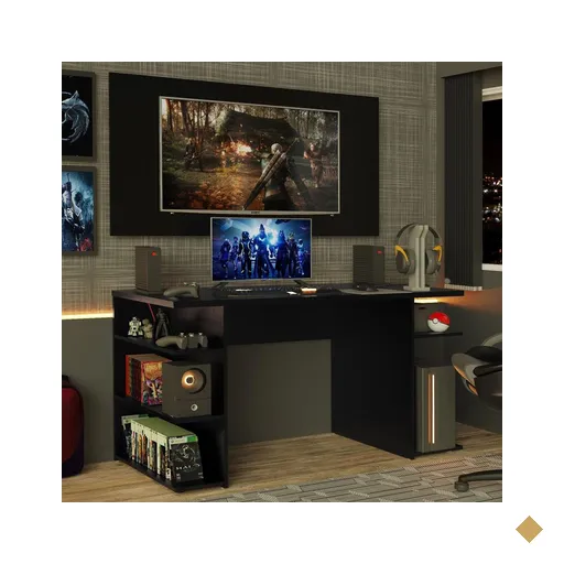 Mesa para Computador Gamer e Painel para TV até 50 Madesa - Preto