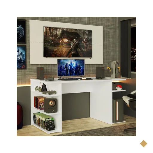 Mesa para Computador Gamer e Painel para TV até 50 Madesa - Branco
