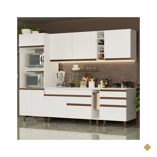 Cozinha Completa Madesa Reims 270002 com Armário e Balcão - Branco