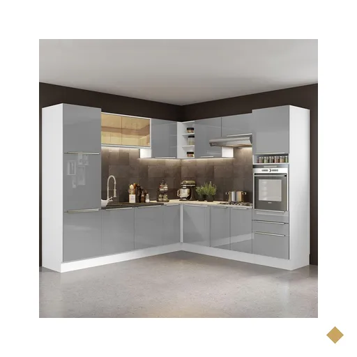Cozinha Completa de Canto Madesa Lux 546003 com Armário e Balcão -…