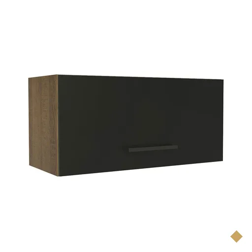 Armário de Cozinha Aéreo de Cozinha 70 cm 1 Porta Basculante Rustic/Preto…