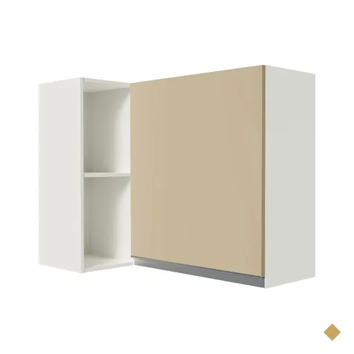 Armário de Cozinha Aéreo de Canto 100% MDF com 1 Porta e Adega Branco/Crema…