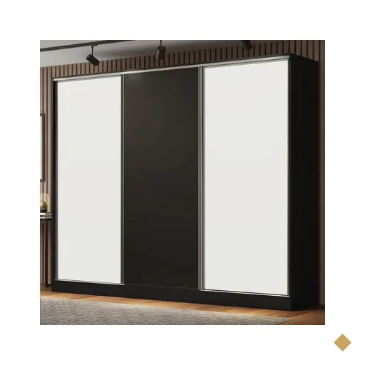 Guarda Roupa Casal 100% MDF Madesa Royale 3 Portas de Correr -…