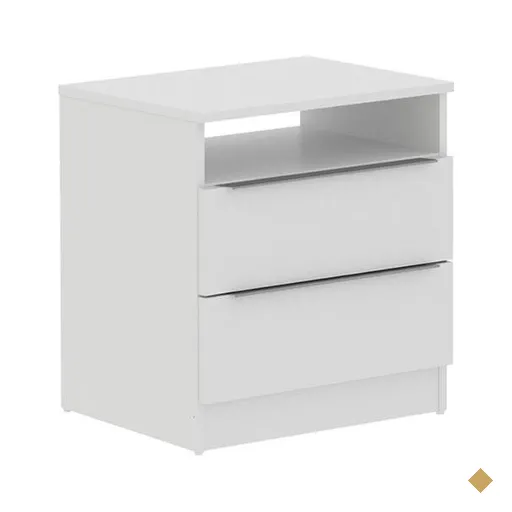 Mesa de Cabeceira Madesa 2 Gavetas - Branco