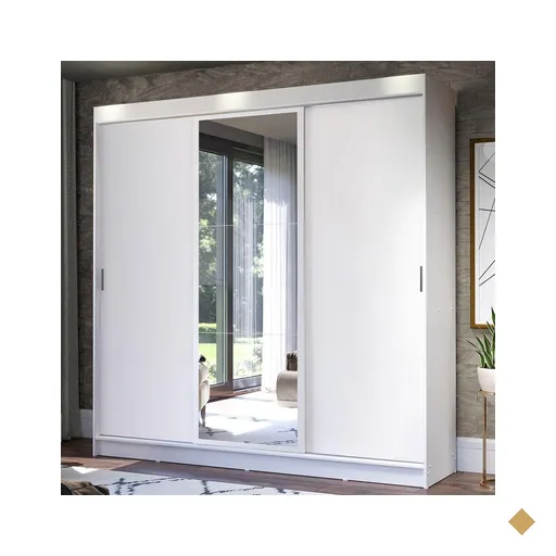 Guarda-Roupa Casal Madesa Istambul -  3 Portas de Correr com Espelho e 3 Gavetas