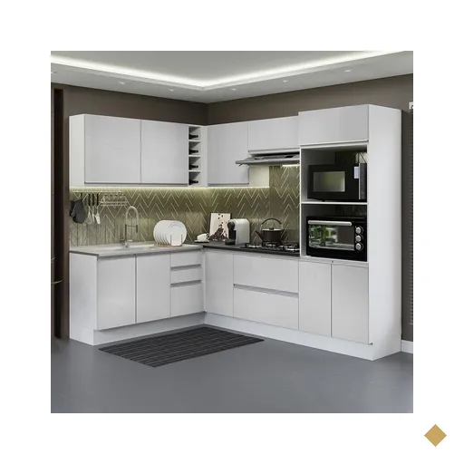 Cozinha Completa de Canto 100% MDF Madesa Acordes 419003 com Armário e Balcão…