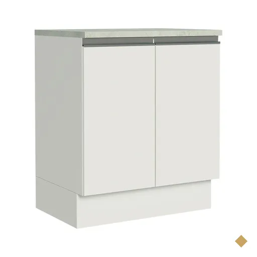 Balcão Armário de Cozinha 70 cm 2 Portas Branco Glamy Madesa