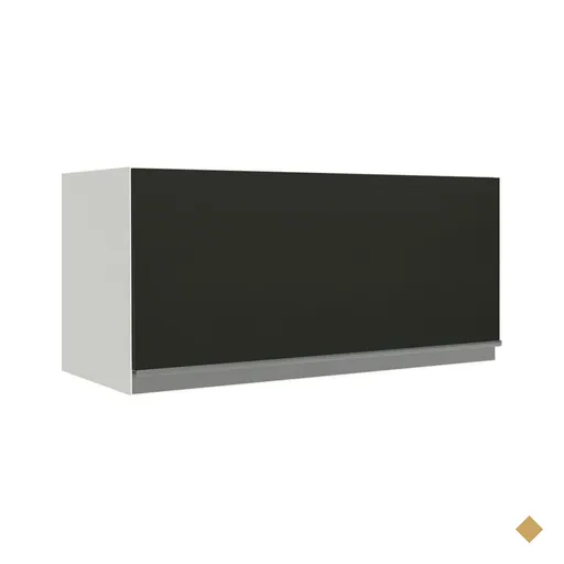 Armário de Cozinha Aéreo 70 cm 1 Porta Basculante Branco/Preto Glamy Madesa