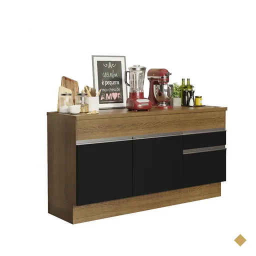 Balcão de Pia Armário de Cozinha 150 cm 2 Portas e 2 Gavetas (Com Tampo)…