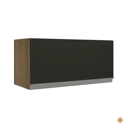 Armário de Cozinha Aéreo 70 cm 1 Porta Basculante Rustic/Preto Glamy Madesa