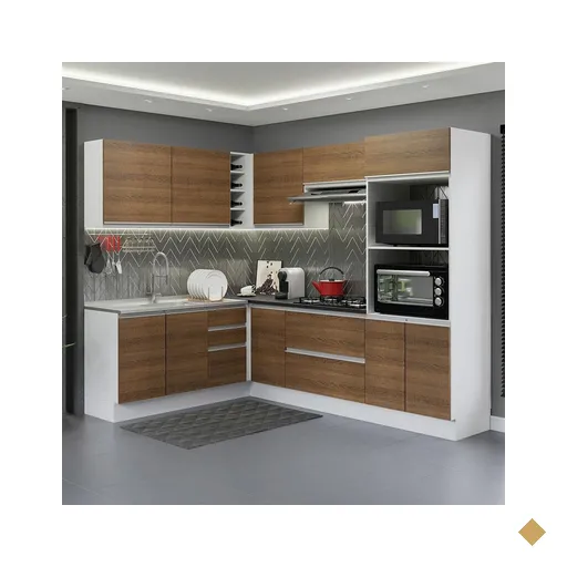 Cozinha Completa de Canto 100% MDF Madesa Acordes 419003 com Armário e Balcão…