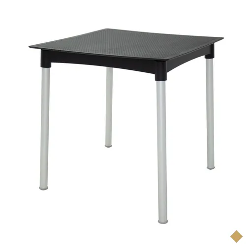 Mesa Tramontina Laura Rattan 70 cm em Polipropileno Preto com Pernas de…