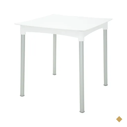 Mesa Tramontina Diana em Polipropileno Branco com Pernas de Alumínio Anodizado