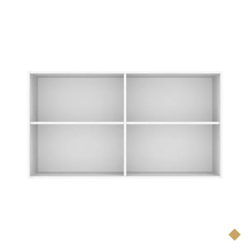 Armário Aéreo Madesa Lux 120 cm 2 Portas - Branco/Branco Veludo