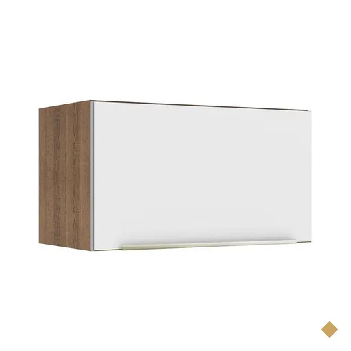 Armário Aéreo Madesa Lux 60 cm 1 Porta Basculante - Rustic/Branco Veludo