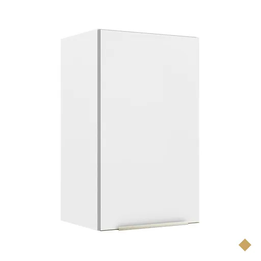 Armário Aéreo Madesa Lux 40 cm 1 Porta - Branco/Branco Veludo