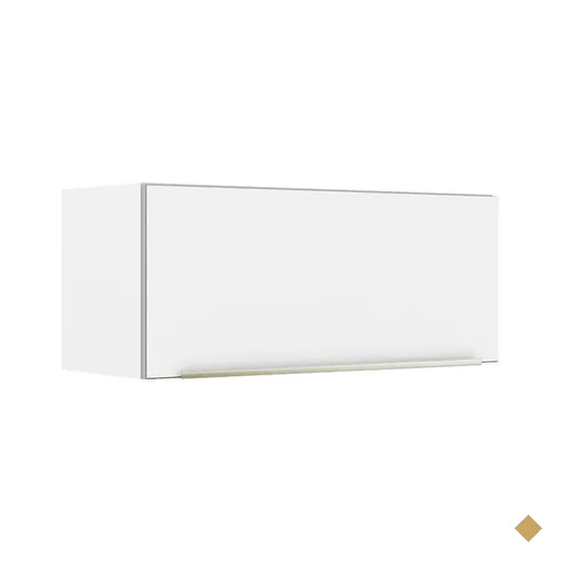Armário Aéreo Madesa Lux 80 cm 1 Porta Basculante - Branco/Branco Veludo