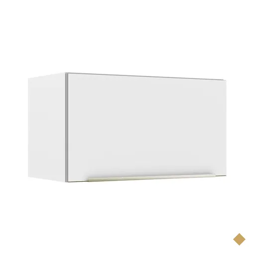 Armário Aéreo Madesa Lux 60 cm 1 Porta Basculante - Branco/Branco Veludo