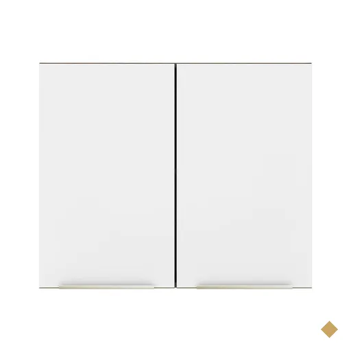 Armário Aéreo Madesa Lux 80 cm 2 Portas - Rustic/Branco Veludo