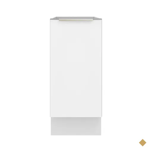 Balcão Madesa Lux 35 cm 1 Porta (Sem Tampo) - Branco/Branco Veludo