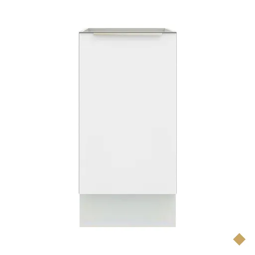Balcão Madesa Lux 40 cm 1 Porta (Sem Tampo) - Branco/Branco Veludo