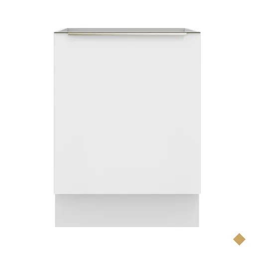 Balcão Madesa Lux 60 cm 1 Porta (Sem Tampo) - Branco/Branco Veludo