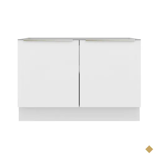 Balcão Gabinete de Pia Madesa Lux 120 cm 2 Portas (Sem Tampo) - Branco/Branco…