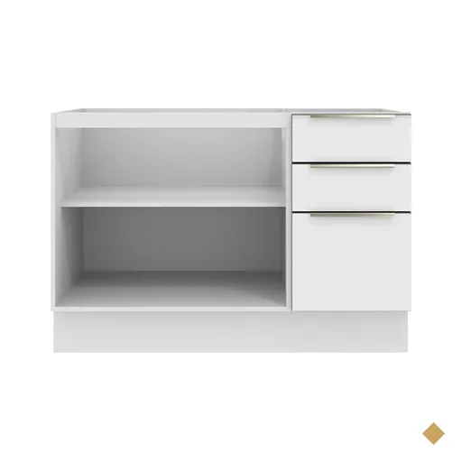 Balcão Gabinete de Pia Madesa Lux 120 cm 2 Portas 3 Gavetas (Sem Tampo) -…