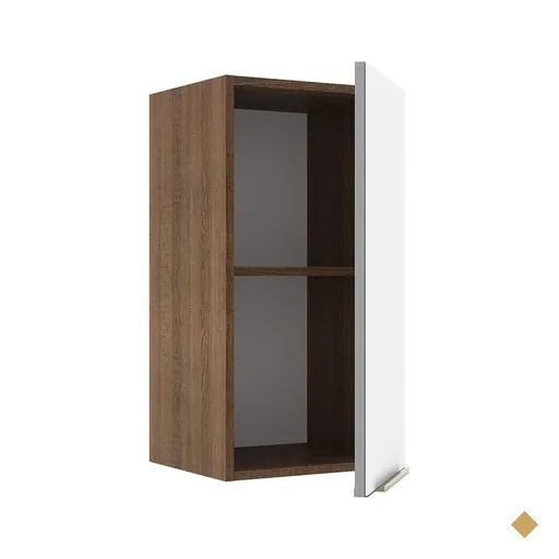 Armário Aéreo Madesa Lux 35 cm 1 Porta - Rustic/Branco Veludo