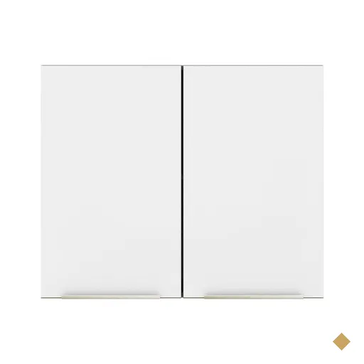 Armário Aéreo Madesa Lux 80 cm 2 Portas - Branco/Branco Veludo
