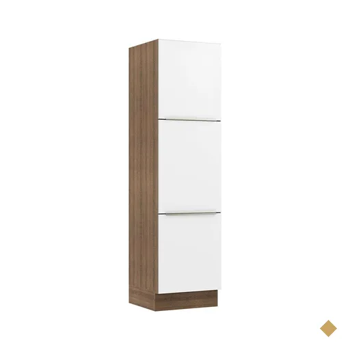 Paneleiro Madesa Lux 60 cm 3 Portas - Rustic/Branco Veludo