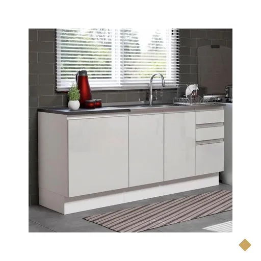 Kit com 2 Balcões de Cozinha Madesa Acordes 100% MDF (Sem Tampo e Pia) -…