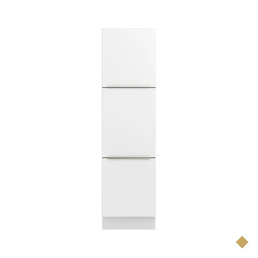 Paneleiro Madesa Lux 60 cm 3 Portas - Branco/Branco Veludo