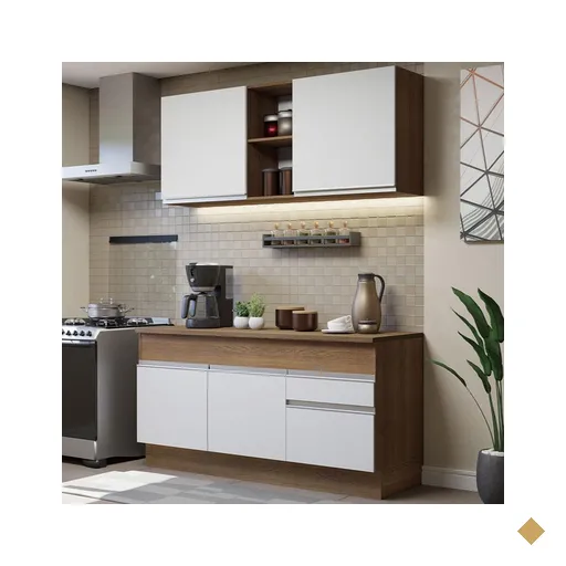 Cozinha Compacta Madesa Glamy 150001 com Armário e Balcão (Com Tampo) -…