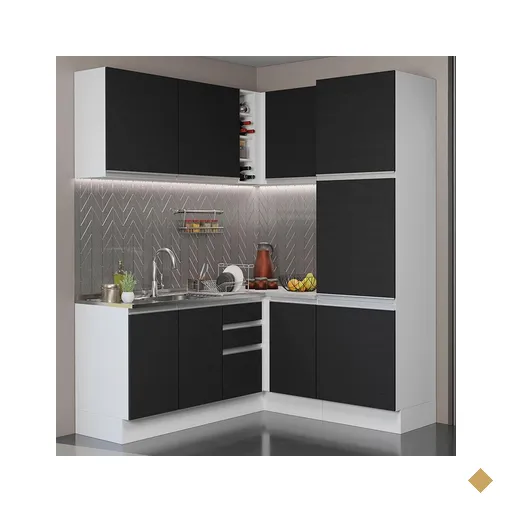 Cozinha Completa de Canto Madesa Glamy 329001 com Armário e Balcão (Sem Tampo…