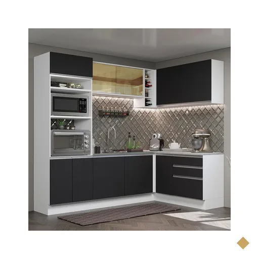 Cozinha Completa de Canto Madesa Glamy 399002 com Armário e Balcão (Sem Tampo…