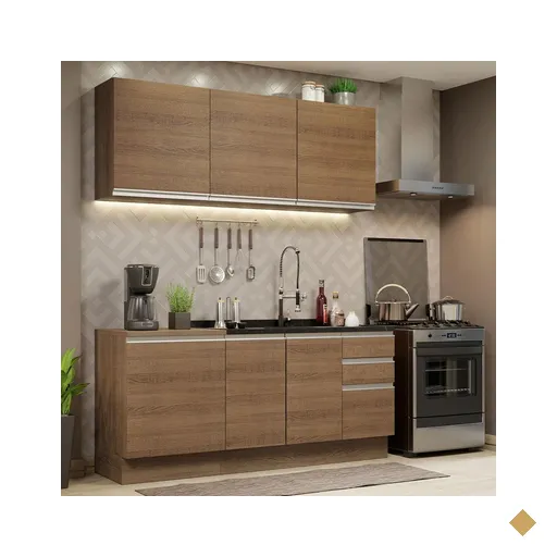 Cozinha Completa Madesa Glamy 180005 com Armário e Balcão (Sem Tampo e Pia) -…
