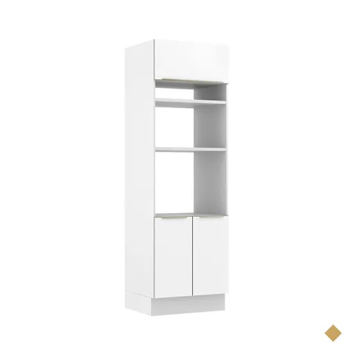 Torre Quente Madesa Lux 70 cm 3 Portas - Branco/Branco Veludo