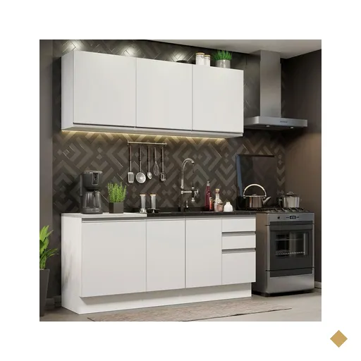 Cozinha Completa Madesa Glamy 180005 com Armário e Balcão (Sem Tampo e Pia) -…